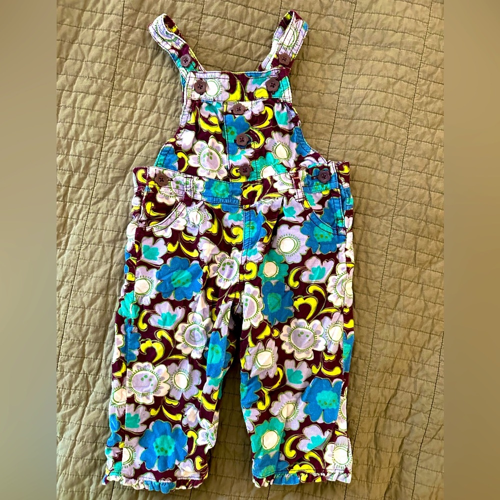 Oshkosh overalls soft corduroy floral kids baby